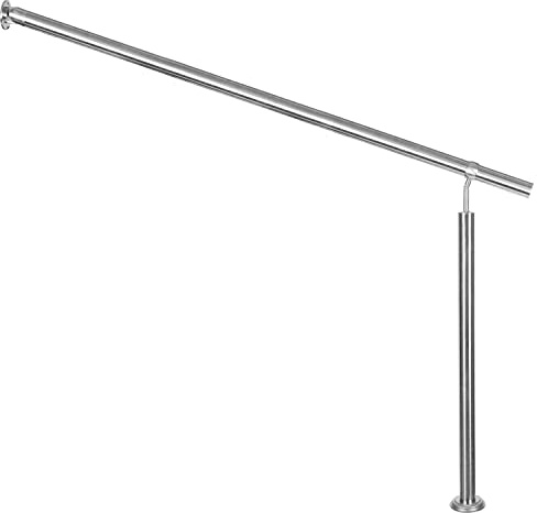 Edelstahl Handlauf Treppengeländer Geländer für Treppe mit Wandhalter V2Aox | 180 cm, seitliche Montage, Wand Halterung, mit Montagematerial, Handläufe