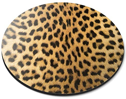 Destination Vinyl Ltd Wild Animal Leopard Cat Fur Print - Flexible Round 5mm Rubber Mouse Mat Pad Office Home Novelty Printed Desk Accessory - 46429