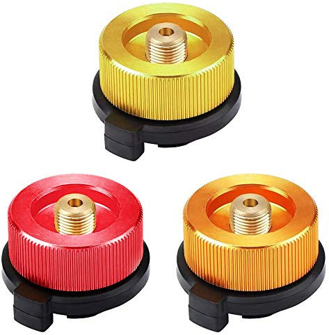YYWEi 3Stk Gaskartuschen Adapter Campingkocher Adapter Outdoor Gas Gasflaschenadapter Weisung Düsenanschluss für Campingkocher Brenner Herd-Anschluss, Outdoor Campingkocher Anschluss