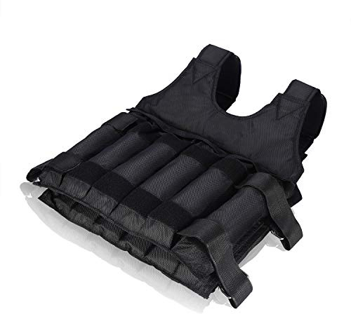 Leere Gewichtsweste, Schwarz Oxford Trainingstraining Fitness 50KG Max. Belastung Einstellbare Workout Leere Gewichtsgewichtete Weste