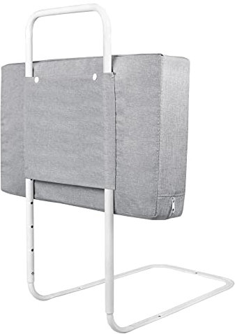 YUENFONG Bettgitter Bettschutzgitter 60cm Rausfallschutz für Kinder Höhenverstellbar Kinderbettgitter für Bett, 5-Loch Verstellbare Seitenschutz, 1 Stück, Leinen Grau