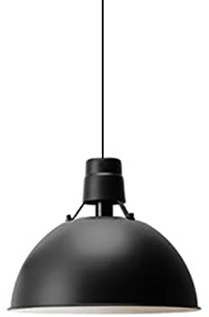 Machine Simple tête Suspendue, Lustre de Montage encastré, luminaire de Plafond, Abat-Jour en métal, Lampe Suspension for la décoration de café Restaurant, Hauteur réglable (Color : Black)