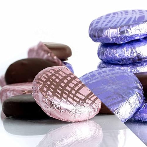 Whitakers Dark Chocolate Creams - Pink & Lilac Foiled Fondant Cremes (Rose & Violet, 500g)