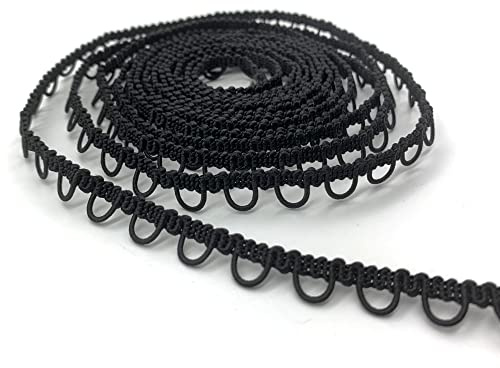 DHER 9 m Elastisches Band für Hochzeiten, schlaufenband knopflochband | Elastische Schnur knopfband, Damenkragen, elastische Schnalle Spitzen-Stretch-Knopfloch-Ornament, Hochzeits-Stretch-Knopfloch