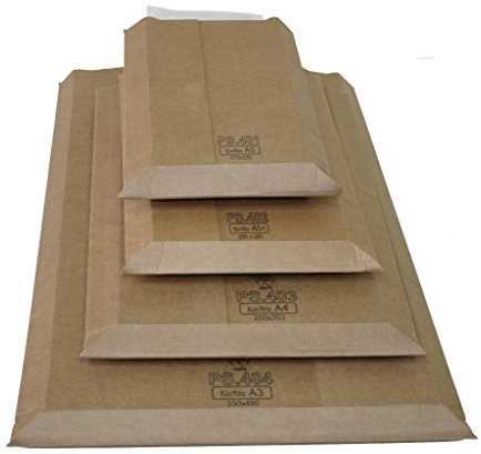 Versandtaschen Premium aus Mikro-Wellpappe Karton für DIN A6+/145x190mm bis 50mm Füllhöhe (PS.4002) (100)