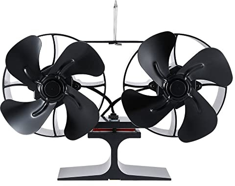 Kamin-Ofenventilator, 8 Flügel, geräuschlose Motoren, hitzebetriebener Ofenventilator für Holzbrenner, Holzscheite, Gas, Pellets, umweltfreundlich
