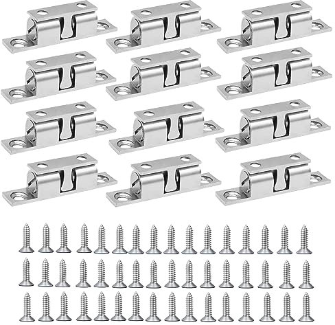 12 pezzi Chiusura a Scatto Serratura Chiavistelli Armadio Serratura, 50 mm Chiusura a Doppia Sfera Serratura Chiavistelli per Armadi, Bagno, Cassetti, Mobilia