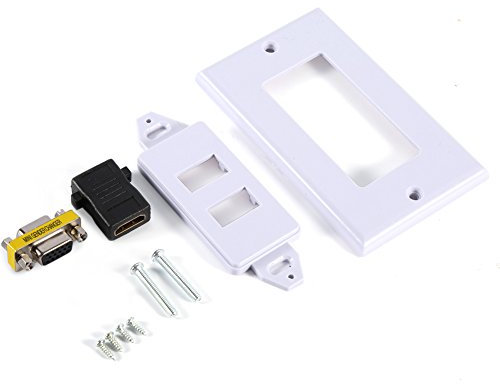 Extensor de Salida VGA, Placa de Pared de Doble Puerto Y VGA, Conectores de Alta Velocidad de Cableado Doméstico Limpio Y Eficiente, Adecuado para Locales Domésticos Comerciales 11,3 X 7