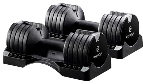 BYZOOM FITNESS 5,6kg/12,5lb verstellbarer Hantelständer ein Paar, Pure Series Schwarz