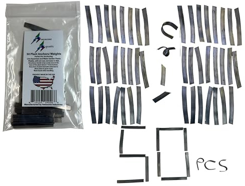 Awesome Aquatic Plant Weights/Anchors 50 Pack Strips Lead Ribbon Live Plants Weight Anchor Aquarium (50 Pack Strips)