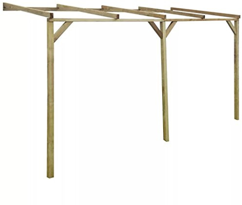 Kavolet Anlehn-Pergola Terrassen-Pergola 2x4x2,2 m Gartenpergola Holzpergola Terrassenüberdachung aus Kiefernholz Terrassenüberdachung Veranda Überdachung Terrassendach