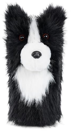 LZFAN Golf Club Covers for Woods and Drivers Funny Driver Headcover Animal Golf Club Head Covers Golf Gifts for Men Women Plush (Border Collie for Driver)