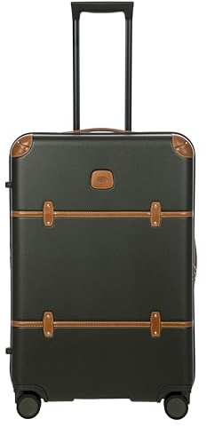 Bric's Bellagio 2.0 Spinner Koffer - Luxus Hartschalengepäck mit großen Rädern, Teleskopgriff, Lederdetails - Rollkoffer für raffinierte Reisen, Oliv/Blatt für Mich (Leaf It to Me), 21 with Pocket