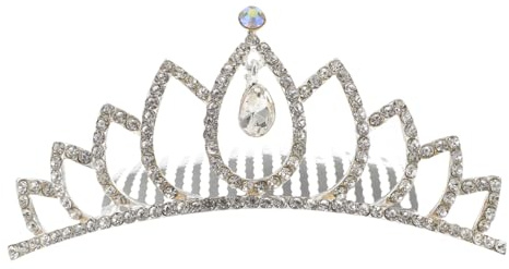 BELLIFFY -Kamm für die Braut -Kamm für die Braut Krone -Clip modischer Kronen-Clip für die Dame weiße Farbe Strass-Design für Frauen