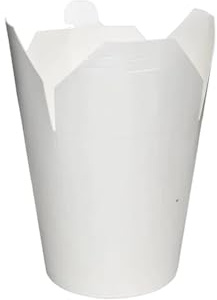 Générique 50 Pots à Pâtes en Carton Blanc 780 ml – Contenants Alimentaires Hermétiques, Idéaux pour Pâtes, Nouilles, Plats à Emporter