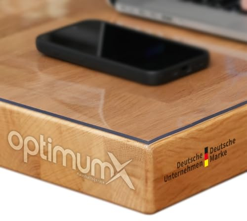 OptimumX Tischfolie Transparent Nach Maß | Glasklar Durchsichtige Tischdecke | Tischschutz | Abwaschbar | Schreibtischunterlage (80x140)