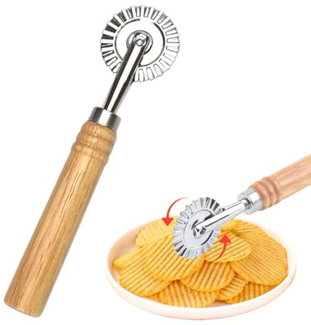 Pasta Cutter Wheel with Roller, Zinc Alloy Ravioli Cutter, Dumpling Lace Making, Pastry Cake Form Baking Tool for Home, Kitchen