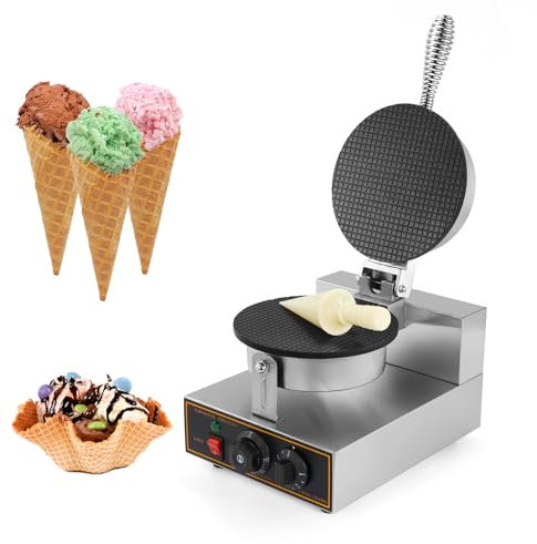 MZBDYYF 1200W Electric Waffle Cone Maker for Commercial Use - Temperature Ranges from 50℃ to 300℃ - Perfect for Egg Rolls, Omelets, Cake Rooms, Restaurants, and Beverage Shops