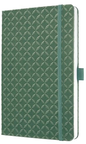 Sigel Notizbuch Jolie A5 liniert Tagebuch Grün Hardcover | JN141, Gummiband, Stifteschlaufe, Einstecktasche, vegan, nachhaltiges Papier