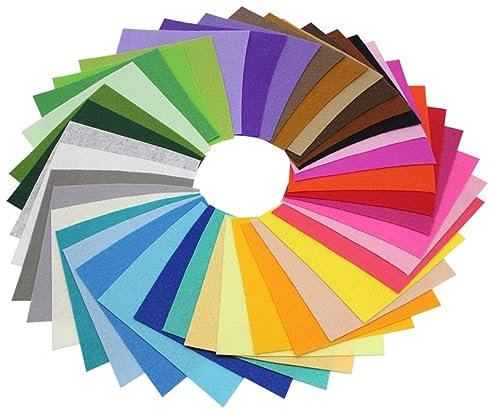 JEWEDECO 40stücke Teiliges Polyester Filzplatten in Farben Vielseitiger Langlebiger Nicht Gewebter Filzstoff Für DIY Handwerk Patchwork Dekorative Applikationen Für Näh Bastelprojekte