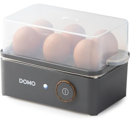 DOMO DO9283EK Eierkocher für zu 6 Eier - 'Wood You' Serie - 400W - Mattgrau