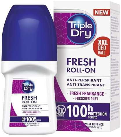 Triple Dry Women | Fresh Fragrance Anti-Perspirant Roll On 50ml | 100-Hour Protection Against Excessive Sweating | Fights Odour | Triple Active Formula | Clinically Proven | Female