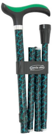 MAS QUE AYUDAS – Bastón para Mayores y Adultos Slim, Plegable y Portátil, Altura Ajustable 84-94 cm, Puño Antideslizante, Bastón para Caminar y Pasear, 380 g, Verde