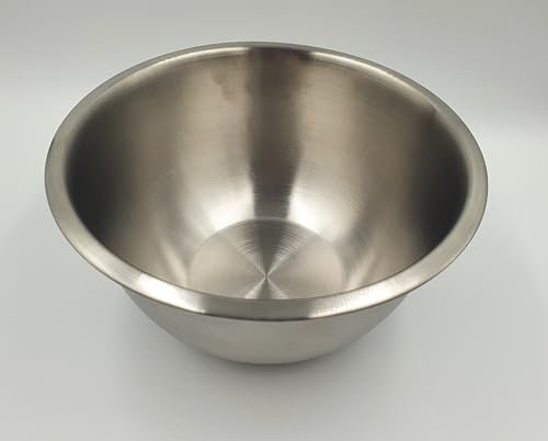 Fackelmann Mixing Bowl 22cm, Stainless Steel, Extra Deep, Food Safe, Baking Cooking Preparing, Medium Dish, Fridge & Freezer Safe, Durable & Lightweight, Versatile, Rimmed Nesting Bowls, 2400ml