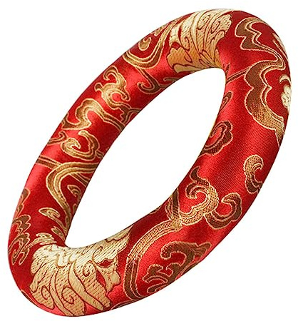 Klangschalenmatte aus Seide und Baumwolle, Rot für Buddhistische Schale | Schüsselkissen als Unterlage, Geeignet für Freunde des Buddhismus und Familien