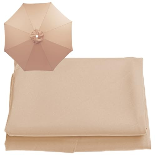 3.50M/8 Baleines Auvent De Remplacement Pour Parasol 2,0/2,3/2,5/2,7m/3,0m | Housse De Rechange De Remplacement Couverture | Toile De Rechange Pour Parasol En Polyester(Champagne,8 RIBS: 350CM/11.5FT)