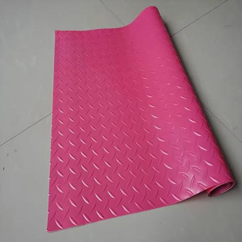 Tapis de Sol en Caoutchouc pour Garage, antidérapant, Rouleau de Protection pour Sol, Tapis Robuste de 1,5 mm d'épaisseur, Tapis de Couloir en Caoutchouc pour Sol extérieur,Rose,1x10m