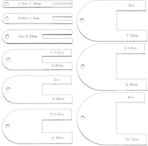 BENECREAT 9 taille de Plieuse Rapide Outils de Couture en Acrylique de 1.2~10.1cm Ensemble de Plissage Rapide pour Tissu Outil de Plissage pour le Matelassage Tailleur Débutant Ou Épaisseur de 3mm