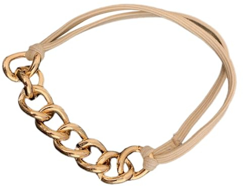 Elastische Haargummis für Damen, modische Metallkette, Pferdeschwanz-Halter, Haargummi für dickes und lockiges Haar