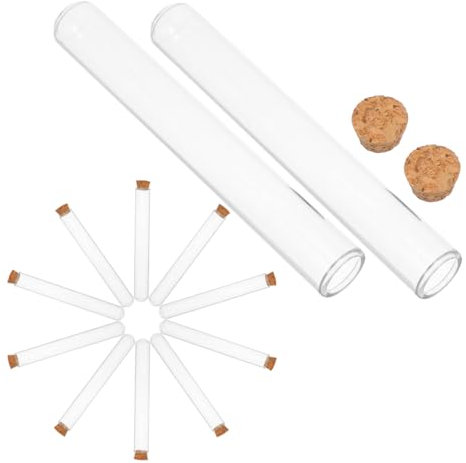 DINHEAROM 20 pièces Tubes à Essai Verre avec Bouchon Liège pour Expériences de Laboratoire et Propagation de Plantes