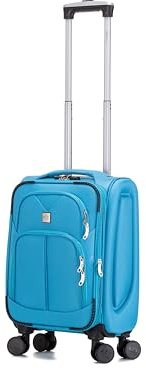 ATX Luggage 55x36x20cm Cabin Carry on Flight Bag Approved Hand Luggage Case Hold Suitcase Fits Ryanair Priority EasyJet FlexiPlus 56x45x25 Jet2 Wizzair & More (Teal, 45 Liter)