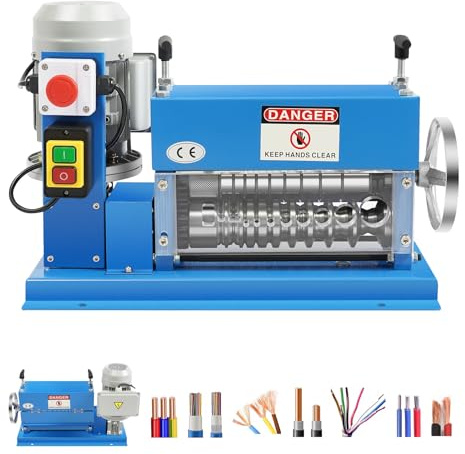 Deinungen Electric Wire Stripping Machine,11 Channels Automatic Wire Stripper for 1.5-38mm Wires Range, 370W Powered Cable Wire Stripping Machine,10 Blades Strip Machinery