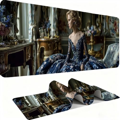 Tapis de Souris 600x300mm Tapis Souris Gamer, Mousepad de Bureau Ultra Mince Base en Caoutchouc Antidérapante Lavable la Vitesse et la précision Améliorées pour PC, Ordinateur, Travail-Déesse C0P-298