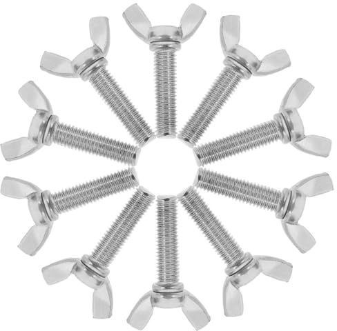 ADOCARN 10 Viti a Mano M8x30 in Acciaio Inox Bulloni a Farfalla Vite ad Alette per Assemblaggio Mobili e Manutenzione Macchinari Fissaggio Stabile senza Utensili per Casa