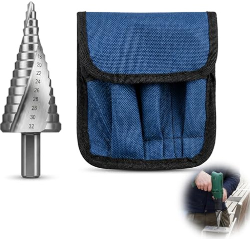 Step Drill Bit Set, Metal Step Drill Bit Set for Hard Steel, HSS Spiral Step Drill Bit Sets, Cone Triangle Conical Titanium Coated Double Slot Cone, for Wood, Stainless Steel, Metal