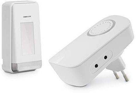 AVIDSEN - Campanello wireless plug-in con pulsante senza batteria, bianco, design pulito e minimalista - 102438