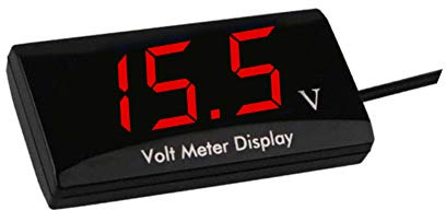 Mini voltímetro digital para coche, amperímetro, DC 12 V, impermeable, pantalla digital LED, voltímetro para coche, moto, voltímetro, color rojo [Clase de eficiencia energética A]
