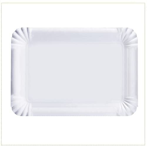 VIRSUS Vassoio di Cartone Bianco per Pasticceria - Pacco da kg. 10 (Circa 42pz) - Formato cm. 35x47 cm Mis. 9 - Vassoi rettangolari monouso Utilizzabili per servire Dolci, pasticcini, Torte