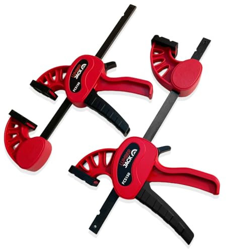 LUMBER JACK Quick Grip Rachet 150mm Heavy Duty Bar Clamps for Woodworking, One-Handed Operation Fast Clamp Spreader 2 Pieces Included