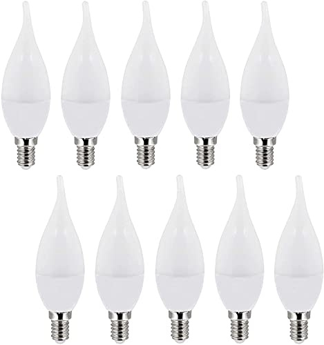 ADAKAT 10er Pack, LED Kerze 6W E14, kaltweiß 6000K, Flimmerfrei IC-Driver