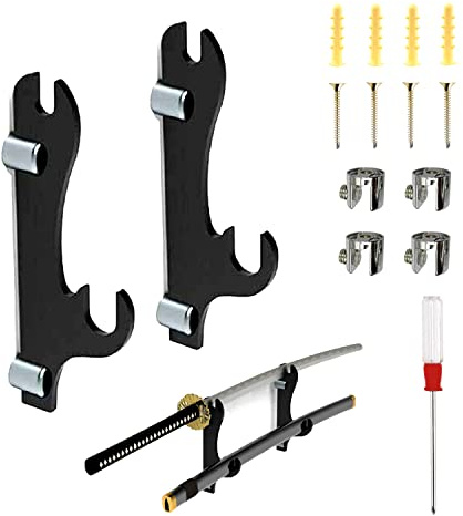 SANOU Schwerthalter Wand Schwertständer Verstellbarer Katana Ständer | Material: Acryl | Verstellbarer Katana Ständer | Stabile Schwert Wandhalterung für Standard Swords, Samurai & Cosplay