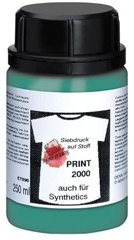 PAINT IT EASY NEU Siebdruckfarbe DEKAPRINT 2000 Deckend, 250 ml, Türkis