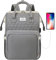 VSNOON Laptop Backpack for Women,17.3 Inch Trave Backpack Laptop Rucksack, Travel Backpack with USB Charging Port, Water Resistant Business Work Bag Computer Backpack for Men, Grey