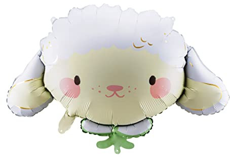 Joli ballon gonflable en forme de mouton - Taille XL - Pour anniversaire d'enfant, ferme, Pâques, fête prénatale, baptême, fête