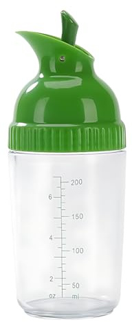 Wokyo Salad Dressing Shaker, Homemade Salad Dressing Bottle Mixer Measure Dripless Pour, Leak-free, Soft Grip, Dishwasher Safe BPA Free (Green)