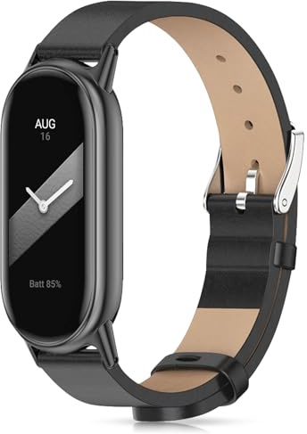 Xisair Läderklockarmband kompatibelt med Xiaomi Mi Band 8/9/10, klocktillbehör, ersättningsarmband, klockarmband, läder, klockarmband för Xiaomi Smart Band 10/9/8-armband